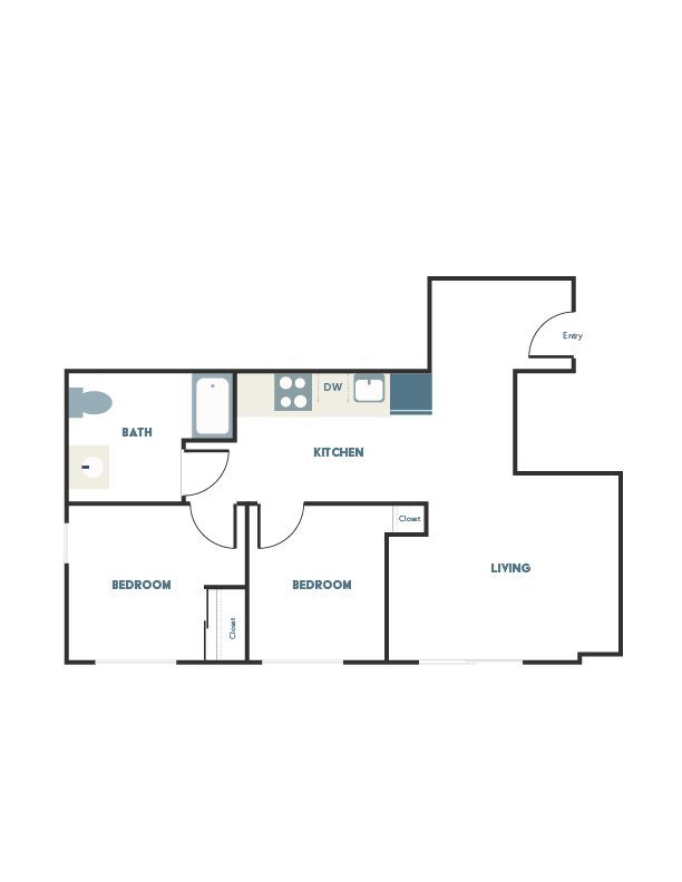 2x1 - D2 634 floor plan